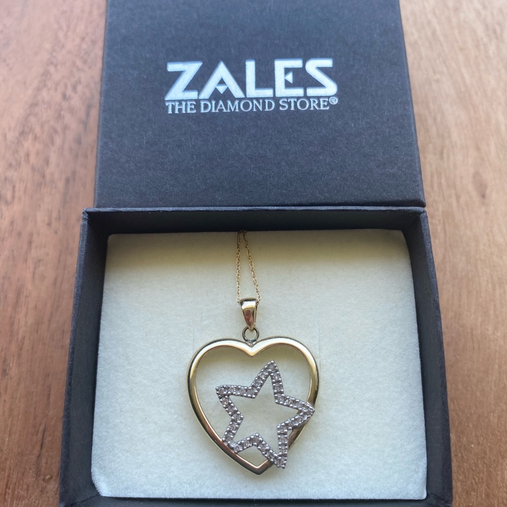 Zales Heart & Star Diamond Pendant